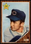 1962 Topps #362 Ty Cline<br />B62T 12 5178<br /><a class='button AddToCart' data-ajax='true' data-ajax-mode='replace' data-ajax-update='#cart-info' href='/AddToCart?itemId=7051866&quantity=1&type=0'>Add To Cart</a>