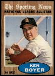 1962 Topps #392  -  Ken Boyer All-Star<br />B62T 12 5299<br /><a class='button AddToCart' data-ajax='true' data-ajax-mode='replace' data-ajax-update='#cart-info' href='/AddToCart?itemId=7051989&quantity=1&type=0'>Add To Cart</a>