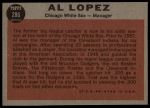 1962 Topps #286 Al Lopez<br />B62T 12 5312<br /><a class='button AddToCart' data-ajax='true' data-ajax-mode='replace' data-ajax-update='#cart-info' href='/AddToCart?itemId=7052002&quantity=1&type=0'>Add To Cart</a>