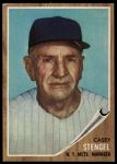 1962 Topps #29 Casey Stengel<br />B62T 12 5331<br /><a class='button AddToCart' data-ajax='true' data-ajax-mode='replace' data-ajax-update='#cart-info' href='/AddToCart?itemId=7052021&quantity=1&type=0'>Add To Cart</a>