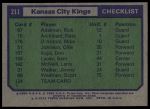 1975 Topps #211  Kansas City Kings<br />K75T 05 5483<br /><a class='button AddToCart' data-ajax='true' data-ajax-mode='replace' data-ajax-update='#cart-info' href='/AddToCart?itemId=7052226&quantity=1&type=0'>Add To Cart</a>