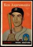 1958 Topps #405 Ken Aspromonte<br />B58T 10 6948<br /><a class='button AddToCart' data-ajax='true' data-ajax-mode='replace' data-ajax-update='#cart-info' href='/AddToCart?itemId=7053248&quantity=1&type=0'>Add To Cart</a>
