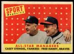 1958 Topps #475  -  Casey Stengel / Fred Haney All-Star Managers Checklist<br />B58T 10 7002<br /><a class='button AddToCart' data-ajax='true' data-ajax-mode='replace' data-ajax-update='#cart-info' href='/AddToCart?itemId=7053316&quantity=1&type=0'>Add To Cart</a>