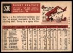 1959 Topps #536 Danny Kravitz<br />B59T 14 9517<br /><a class='button AddToCart' data-ajax='true' data-ajax-mode='replace' data-ajax-update='#cart-info' href='/AddToCart?itemId=7053644&quantity=1&type=0'>Add To Cart</a>