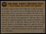1960 Topps #469  -  Wes Westrum / Salty Parker / Bill Posedel Giants Coaches<br />B60T 14 1120<br /><a class='button AddToCart' data-ajax='true' data-ajax-mode='replace' data-ajax-update='#cart-info' href='/AddToCart?itemId=7054175&quantity=1&type=0'>Add To Cart</a>
