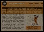 1960 Topps #114 Ken Aspromonte<br />B60T 14 1135<br /><a class='button AddToCart' data-ajax='true' data-ajax-mode='replace' data-ajax-update='#cart-info' href='/AddToCart?itemId=7054190&quantity=1&type=0'>Add To Cart</a>