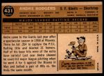 1960 Topps #431 Andre Rodgers<br />B60T 14 1422<br /><a class='button AddToCart' data-ajax='true' data-ajax-mode='replace' data-ajax-update='#cart-info' href='/AddToCart?itemId=7054482&quantity=1&type=0'>Add To Cart</a>