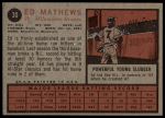 1962 Topps #30 Eddie Mathews<br />B62T 12 5494<br /><a class='button AddToCart' data-ajax='true' data-ajax-mode='replace' data-ajax-update='#cart-info' href='/AddToCart?itemId=7054879&quantity=1&type=0'>Add To Cart</a>