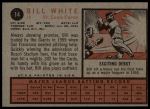 1962 Topps #14 Bill White<br />B62T 12 5783<br /><a class='button AddToCart' data-ajax='true' data-ajax-mode='replace' data-ajax-update='#cart-info' href='/AddToCart?itemId=7055175&quantity=1&type=0'>Add To Cart</a>