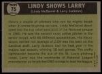 1961 Topps #75  -  Larry Jackson / Lindy McDaniel Lindy Shows Larry<br />B61T 15 0538<br /><a class='button AddToCart' data-ajax='true' data-ajax-mode='replace' data-ajax-update='#cart-info' href='/AddToCart?itemId=7055636&quantity=1&type=0'>Add To Cart</a>