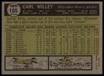 1961 Topps #105 Carl Willey<br />B61T 15 0636<br /><a class='button AddToCart' data-ajax='true' data-ajax-mode='replace' data-ajax-update='#cart-info' href='/AddToCart?itemId=7055736&quantity=1&type=0'>Add To Cart</a>