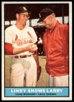 1961 Topps #75  -  Larry Jackson / Lindy McDaniel Lindy Shows Larry<br />B61T 15 0646<br /><a class='button AddToCart' data-ajax='true' data-ajax-mode='replace' data-ajax-update='#cart-info' href='/AddToCart?itemId=7055746&quantity=1&type=0'>Add To Cart</a>