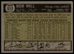 1961 Topps #512 Bob Will<br />B61T 15 0686<br /><a class='button AddToCart' data-ajax='true' data-ajax-mode='replace' data-ajax-update='#cart-info' href='/AddToCart?itemId=7055821&quantity=1&type=0'>Add To Cart</a>