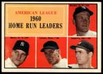 1961 Topps #44  -  Mickey Mantle / Roger Maris / Rocky Colavito / Jim Lemon AL HR Leaders<br />B61T 15 0715<br /><a class='button AddToCart' data-ajax='true' data-ajax-mode='replace' data-ajax-update='#cart-info' href='/AddToCart?itemId=7055878&quantity=1&type=0'>Add To Cart</a>