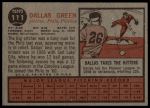 1962 Topps #111 NRM Dallas Green<br />B62T 12 5874<br /><a class='button AddToCart' data-ajax='true' data-ajax-mode='replace' data-ajax-update='#cart-info' href='/AddToCart?itemId=7055883&quantity=1&type=0'>Add To Cart</a>