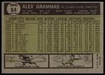 1961 Topps #64 Alex Grammas<br />B61T 15 0789<br /><a class='button AddToCart' data-ajax='true' data-ajax-mode='replace' data-ajax-update='#cart-info' href='/AddToCart?itemId=7055971&quantity=1&type=0'>Add To Cart</a>