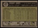 1961 Topps #457 Johnny James<br />B61T 15 0848<br /><a class='button AddToCart' data-ajax='true' data-ajax-mode='replace' data-ajax-update='#cart-info' href='/AddToCart?itemId=7056034&quantity=1&type=0'>Add To Cart</a>