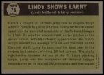 1961 Topps #75  -  Larry Jackson / Lindy McDaniel Lindy Shows Larry<br />B61T 15 0965<br /><a class='button AddToCart' data-ajax='true' data-ajax-mode='replace' data-ajax-update='#cart-info' href='/AddToCart?itemId=7056154&quantity=1&type=0'>Add To Cart</a>