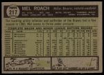 1961 Topps #217 Mel Roach<br />B61T 15 0990<br /><a class='button AddToCart' data-ajax='true' data-ajax-mode='replace' data-ajax-update='#cart-info' href='/AddToCart?itemId=7056179&quantity=1&type=0'>Add To Cart</a>
