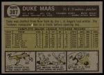 1961 Topps #387 Duke Maas<br />B61T 15 1030<br /><a class='button AddToCart' data-ajax='true' data-ajax-mode='replace' data-ajax-update='#cart-info' href='/AddToCart?itemId=7056219&quantity=1&type=0'>Add To Cart</a>