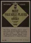 1961 Topps #486  -  Dick Groat Most Valuable Player<br />B61T 15 1055<br /><a class='button AddToCart' data-ajax='true' data-ajax-mode='replace' data-ajax-update='#cart-info' href='/AddToCart?itemId=7056248&quantity=1&type=0'>Add To Cart</a>