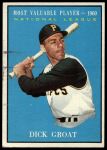 1961 Topps #486  -  Dick Groat Most Valuable Player<br />B61T 15 1141<br /><a class='button AddToCart' data-ajax='true' data-ajax-mode='replace' data-ajax-update='#cart-info' href='/AddToCart?itemId=7056338&quantity=1&type=0'>Add To Cart</a>
