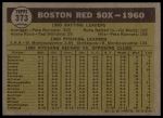 1961 Topps #373  Red Sox Team<br />B61T 15 0493<br /><a class='button AddToCart' data-ajax='true' data-ajax-mode='replace' data-ajax-update='#cart-info' href='/AddToCart?itemId=7056613&quantity=1&type=0'>Add To Cart</a>
