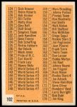 1963 Topps #102 RED  Checklist 2<br />B63T 10 9451<br /><a class='button AddToCart' data-ajax='true' data-ajax-mode='replace' data-ajax-update='#cart-info' href='/AddToCart?itemId=7056655&quantity=1&type=0'>Add To Cart</a>