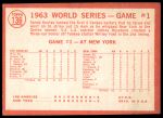 1964 Topps #136  -  Sandy Koufax 1963 World Series - Game #1 - Koufax Strikes Out 15<br />B64T 12 7935<br /><a class='button AddToCart' data-ajax='true' data-ajax-mode='replace' data-ajax-update='#cart-info' href='/AddToCart?itemId=7056706&quantity=1&type=0'>Add To Cart</a>