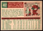 1959 Topps #402 Hector Lopez<br />B59T 14 9876<br /><a class='button AddToCart' data-ajax='true' data-ajax-mode='replace' data-ajax-update='#cart-info' href='/AddToCart?itemId=7057238&quantity=1&type=0'>Add To Cart</a>