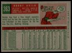 1959 Topps #363 Bobby Avila<br />B59T 14 9885<br /><a class='button AddToCart' data-ajax='true' data-ajax-mode='replace' data-ajax-update='#cart-info' href='/AddToCart?itemId=7057247&quantity=1&type=0'>Add To Cart</a>