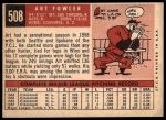 1959 Topps #508 Art Fowler<br />B59T 15 0025<br /><a class='button AddToCart' data-ajax='true' data-ajax-mode='replace' data-ajax-update='#cart-info' href='/AddToCart?itemId=7057401&quantity=1&type=0'>Add To Cart</a>