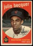 1959 Topps #93 Julio Becquer<br />B59T 15 0275<br /><a class='button AddToCart' data-ajax='true' data-ajax-mode='replace' data-ajax-update='#cart-info' href='/AddToCart?itemId=7057794&quantity=1&type=0'>Add To Cart</a>
