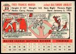 1956 Topps #23 Fred Marsh<br />B56T 05 9200<br /><a class='button AddToCart' data-ajax='true' data-ajax-mode='replace' data-ajax-update='#cart-info' href='/AddToCart?itemId=7057843&quantity=1&type=0'>Add To Cart</a>