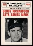 1961 Nu-Card Scoops #415  -  Bobby Richardson Sets Series Mark<br />B61N 01 9811<br /><a class='button AddToCart' data-ajax='true' data-ajax-mode='replace' data-ajax-update='#cart-info' href='/AddToCart?itemId=7058219&quantity=1&type=0'>Add To Cart</a>