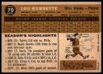 1960 Topps #70 Lew Burdette<br />B60T 14 1739<br /><a class='button AddToCart' data-ajax='true' data-ajax-mode='replace' data-ajax-update='#cart-info' href='/AddToCart?itemId=7058904&quantity=1&type=0'>Add To Cart</a>
