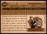 1960 Topps #246 Lee Maye<br />B60T 14 1829<br /><a class='button AddToCart' data-ajax='true' data-ajax-mode='replace' data-ajax-update='#cart-info' href='/AddToCart?itemId=7058996&quantity=1&type=0'>Add To Cart</a>