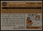1960 Topps #135  -  Ken Johnson Rookie Star<br />B60T 14 2023<br /><a class='button AddToCart' data-ajax='true' data-ajax-mode='replace' data-ajax-update='#cart-info' href='/AddToCart?itemId=7059192&quantity=1&type=0'>Add To Cart</a>