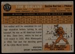 1960 Topps #117  -  Tom Borland Rookie Star<br />B60T 14 2033<br /><a class='button AddToCart' data-ajax='true' data-ajax-mode='replace' data-ajax-update='#cart-info' href='/AddToCart?itemId=7059202&quantity=1&type=0'>Add To Cart</a>