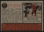 1962 Topps #212 Jim Owens<br />B62T 12 5942<br /><a class='button AddToCart' data-ajax='true' data-ajax-mode='replace' data-ajax-update='#cart-info' href='/AddToCart?itemId=7059450&quantity=1&type=0'>Add To Cart</a>