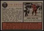 1962 Topps #212 Jim Owens<br />B62T 12 6003<br /><a class='button AddToCart' data-ajax='true' data-ajax-mode='replace' data-ajax-update='#cart-info' href='/AddToCart?itemId=7059512&quantity=1&type=0'>Add To Cart</a>