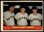 1961 Topps #383  -  Mike McCormick/ Jack Sanford / Billy ODell Frisco First Liners<br />B61T 15 1257<br /><a class='button AddToCart' data-ajax='true' data-ajax-mode='replace' data-ajax-update='#cart-info' href='/AddToCart?itemId=7059791&quantity=1&type=0'>Add To Cart</a>