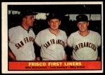 1961 Topps #383  -  Mike McCormick/ Jack Sanford / Billy ODell Frisco First Liners<br />B61T 15 1259<br /><a class='button AddToCart' data-ajax='true' data-ajax-mode='replace' data-ajax-update='#cart-info' href='/AddToCart?itemId=7059793&quantity=1&type=0'>Add To Cart</a>