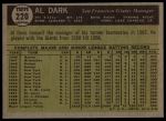 1961 Topps #220 Al Dark<br />B61T 15 1391<br /><a class='button AddToCart' data-ajax='true' data-ajax-mode='replace' data-ajax-update='#cart-info' href='/AddToCart?itemId=7059925&quantity=1&type=0'>Add To Cart</a>