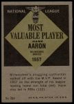 1961 Topps #484  -  Hank Aaron Most Valuable Player<br />B61T 15 1613<br /><a class='button AddToCart' data-ajax='true' data-ajax-mode='replace' data-ajax-update='#cart-info' href='/AddToCart?itemId=7060225&quantity=1&type=0'>Add To Cart</a>