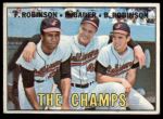 1967 Topps #1  -  Frank Robinson / Brooks Robinson / Hank Bauer The Champs<br />B67T 14 4707<br /><a class='button AddToCart' data-ajax='true' data-ajax-mode='replace' data-ajax-update='#cart-info' href='/AddToCart?itemId=7060631&quantity=1&type=0'>Add To Cart</a>