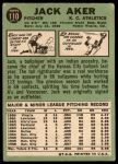 1967 Topps #110 Jack Aker<br />B67T 14 4738<br /><a class='button AddToCart' data-ajax='true' data-ajax-mode='replace' data-ajax-update='#cart-info' href='/AddToCart?itemId=7060663&quantity=1&type=0'>Add To Cart</a>