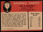 1961 Fleer #20 Paul Derringer<br />B61F 05 7310<br /><a class='button AddToCart' data-ajax='true' data-ajax-mode='replace' data-ajax-update='#cart-info' href='/AddToCart?itemId=7060783&quantity=1&type=0'>Add To Cart</a>