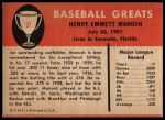 1961 Fleer #57 Heinie Manush<br />B61F 05 7347<br /><a class='button AddToCart' data-ajax='true' data-ajax-mode='replace' data-ajax-update='#cart-info' href='/AddToCart?itemId=7060857&quantity=1&type=0'>Add To Cart</a>