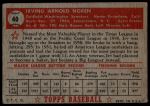 1952 Topps #40 Irv Noren<br />B52T 02 2693<br /><a class='button AddToCart' data-ajax='true' data-ajax-mode='replace' data-ajax-update='#cart-info' href='/AddToCart?itemId=7060984&quantity=1&type=0'>Add To Cart</a>